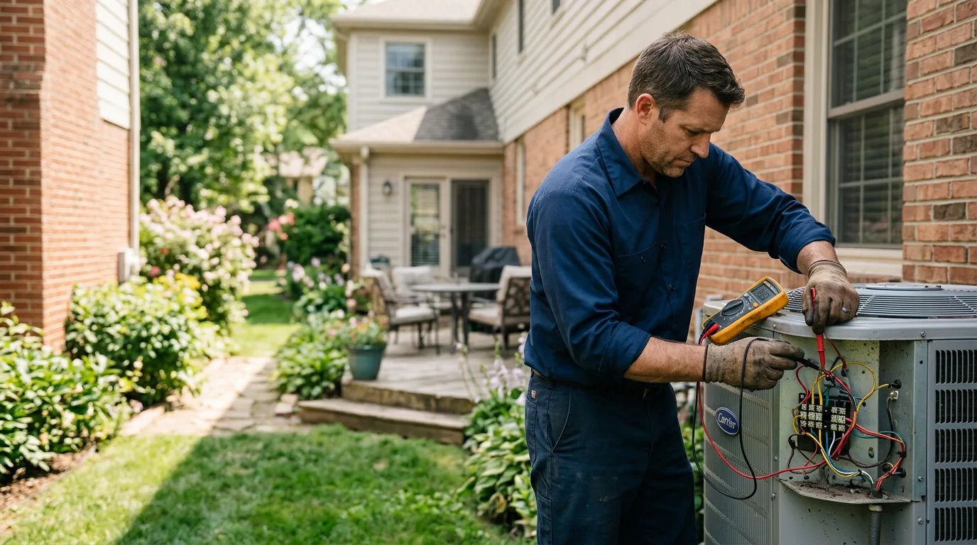 HVAC technician working near Stevens, PA